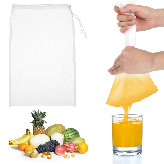 6pcs Nut Bag Strainer 12 x 8 Inch Nylon Nut Milk Bag Fine Mesh Cheese Cloth Reusable 200 Mesh Fine Mesh Bag for Straining Fruit Juice Food Strainer Professional Cold Brew Filter for Coffee Tofu
