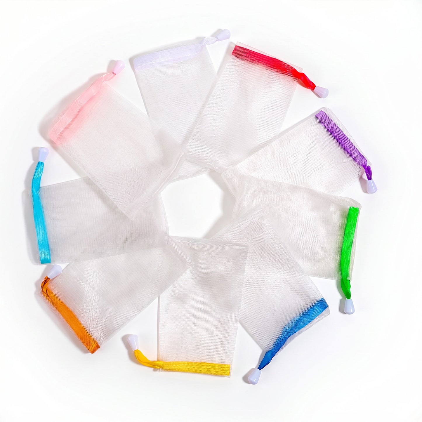 12Pcs Mesh Soap Bag Soap Net for Bar Soaps Saver Bag Pouch Sleeves for Soaps Bars Exfoliating Foam Net Soapbar Saver Sock Sack with Drawstring, Random Color