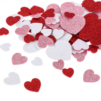 360 Pcs Glitter Heart Stickers Self-Adhesive Foam Hearts Colorful Stickers Valentine's Day Glitter Decorations Foam DIY Greeting Cards for Wedding Supplies Card Scrapbook Decorations