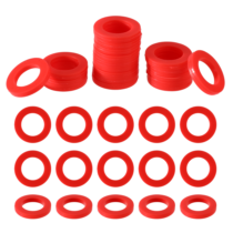 30 Pcs Garden Hose Washer Silicone Gaskets Silicone Washers Shower Head Gasket Red Round Gaskets for Standard 3/4 Inch Hose and Water Faucet