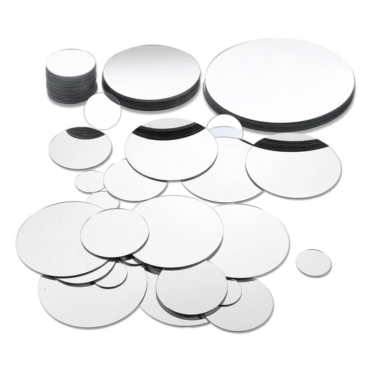EupHHonycs Mini Size Round Mirror, 40 Pcs Small Round Mirror Adhesive Mirror Round Craft Mirror for Crafts Wall and Tabletop Decoration DIY Home Projects 1 Inch, 2 Inch, 3 Inch