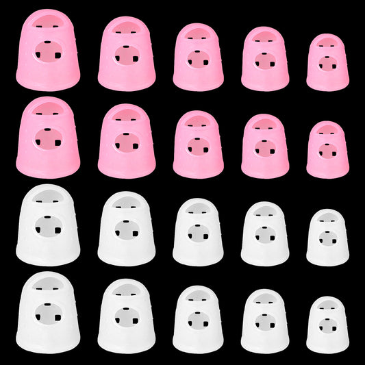 20 Pcs Guitar Fingertip Protectors Silicone Guitar Finger Guards Rubber Finger Tips Finger Grips for Sorting Paper Guitar Chord Presser Silicone Finger Protectors for Stringed Instruments, Sewing