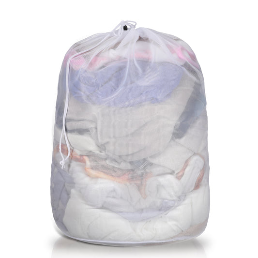 Large Mesh Laundry Bag, 60×80cm Heavy Duty Mesh Laundry Bags with Drawstring Lockable, Durable Laundry Net Washing Bag, Machine Washable, for Travel,Storage, Sports Factories, Dorms