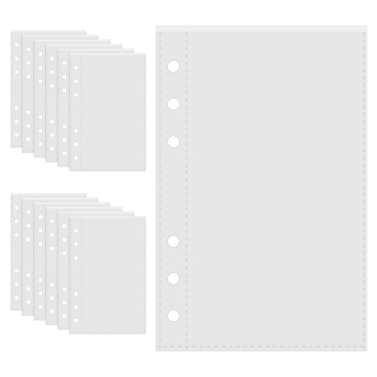 12PCS Zipless Cash Envelopes Transparent Cash Stuffing Envelopes A6 Binder Pockets Cashs Envelope Binder PP A6 Binders Inserts Money Folder Organizer for 6 Ring Binders Savings Organizer Accessories
