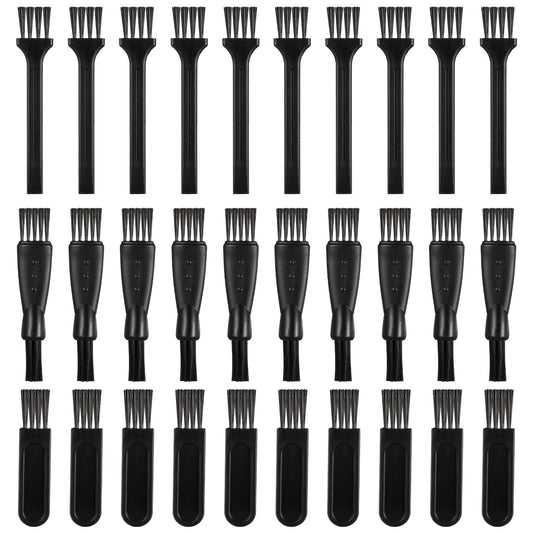 30 Pcs Electric Shaver Cleaning Brush 3 styles Double Sided, Long, Short Razor Brush Replacement for Trimmer Hair Clipper Keyboard Cleaning(Black)