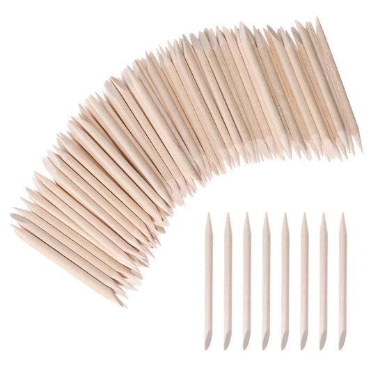 200 PCS Wooden Nail Stick, Orange Sticks for Nails Multi Functional Cuticle Pusher Nail Art Manicure Pedicure Tools