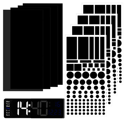 8 Pcs Light Dimming Stickers 8 x 4 Inch LED Light Blocking Stickers Self-Adhesive LED Filters Dimming Sheets for Electronics LED Light Alarm Clock Monitor dim 50%~80% ? 100%