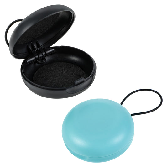 2 Pcs Earplug Case Portable Mini Ear Plug Carrying Storage Case, Round Potable Earplug Holder with Lanyard, Ear Plug Container for Trip Storage Earbuds Trinkets