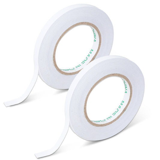 2 Rolls 1/2 Inch x 164 Feet Fabric Tape No Sew Stitch Witchery Hemming Tape Double Sided Clear Adhesive Cloth Hem Tape Leather Tape Adhesive Fabric Hemming Tape for Clothes Pants Dress Curtains