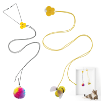 Trinkrittey 2 Pcs Doorway Cat Toy 2 Style Interactive Hanging Cat Toy Self Play Cats Door Toys Adjustable Height Kitten Exercise Toys for Bored Indoor Cats