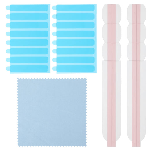19Pcs Privacy Screen Adhesive Strips Laptop with Microfiber Cloth Privacy Screen Adhesive Strips for Computer Monitor Slide Mount Tabs and Double-Sided Tape Screens Protector for Easily Installing