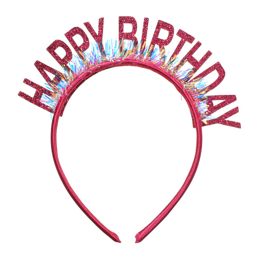 Happy Birthday Crown Tiara for Women, Pink Glitter Letter Tiaras Headband Princess Crowns Baddie Sash Crown Set Birthdays Tiara, Party Favors Supplies Accessories Decorations for Women Birthday