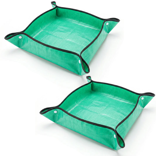 2 Pack Potting Mat for Indoor Plants Transplanting 26" X 26" Foldable Repotting Mat Potting Tray Waterproof Plant Pottings Mats Portable Gardening Tray for House Plants Succulents Soil Mess Control
