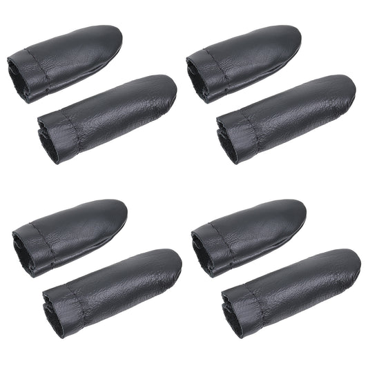 Leather Thimbles for Hand Sewing, 4 Pairs Finger Protector Thumb Protection Sleeve Cots Needle Felting Supplies Finger Guards for Hand Craft Needlework Embroidery Hand-Sewing (Random Color)