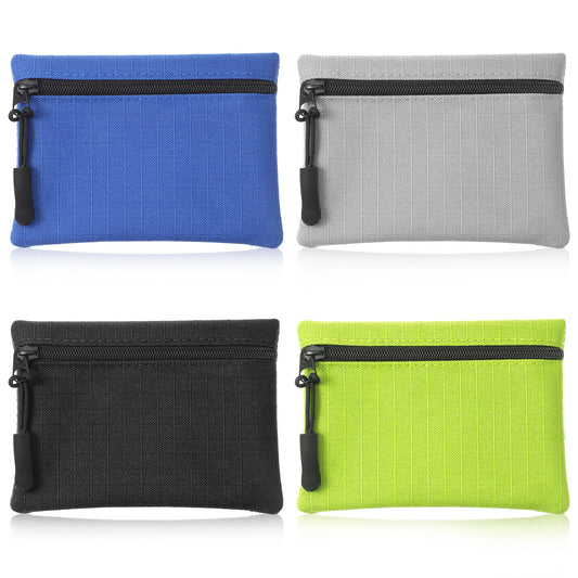 4 PCS Zipper Coin Purse, Mini Coin Purse, Oxford Cloth Mini Zipper Pouch, Portable Change Purses, Small Makeup Bag, Small Organizer Bags for Women (4 Colors, 4.7x3.4 Inch)
