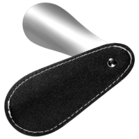 InnoHHustle Metal Shoe Horn 4.3 Inch Short Shoe Spoon with PU Leather Cover Portable Mini Travel Leather Shoehorn Travel Shoes Spoon Helper Short Shoes Tongue Pocket Handled Shoespooner for Women Man