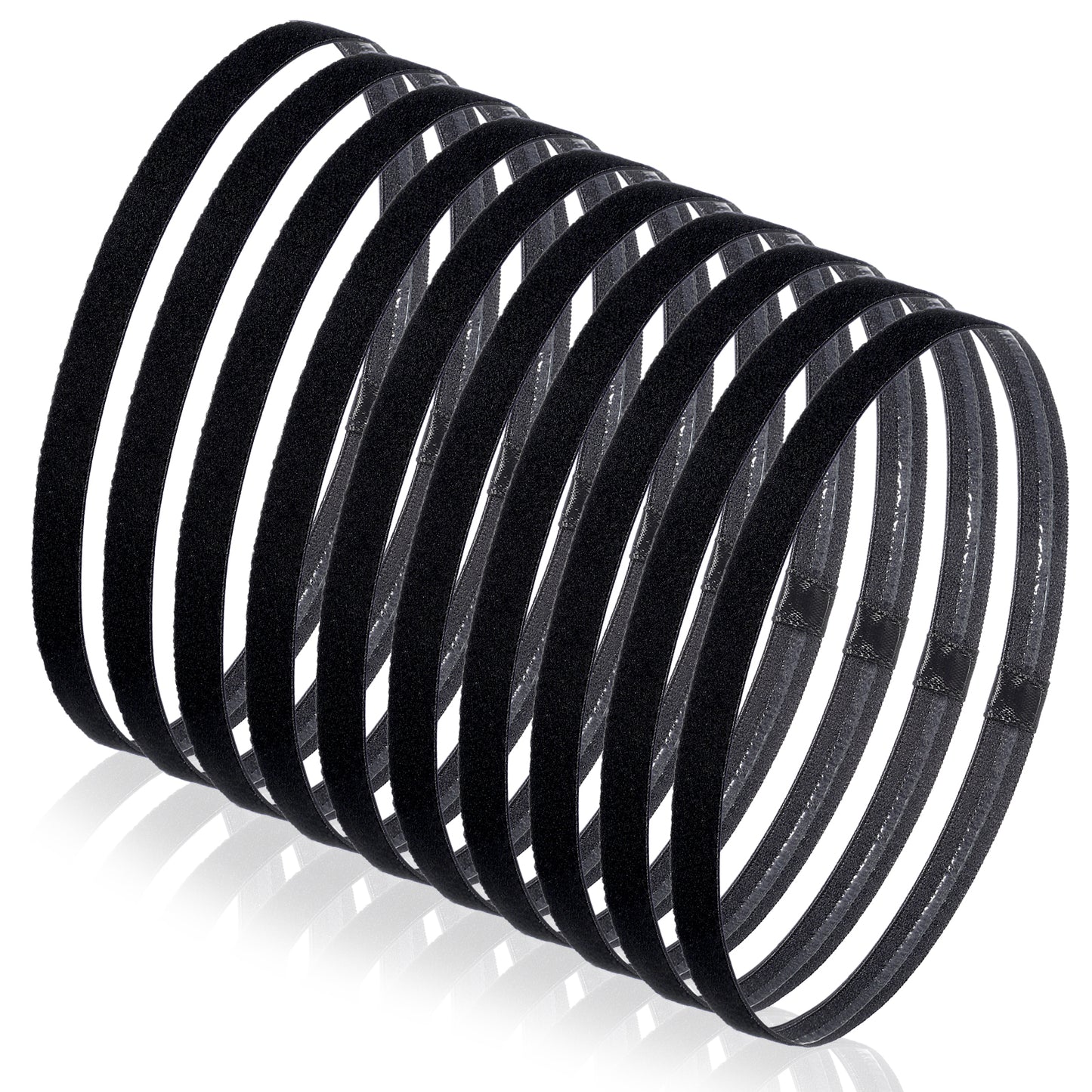 10 Pieces Thin Headbands for Women Elastic Sport Headbands Non-slip Hair Bands Athletic Headband for Women Men Yoga Running Basketball Tennis (Black)