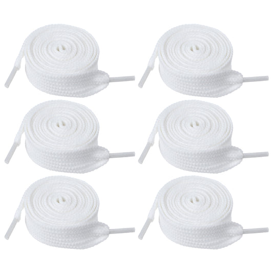 Trinkrittey 3 Pairs Fat Sneakers Shoe Laces White Fat Shoelaces 20mm (3/4'') Wide Athletic Shoelaces Classic Replacement Cotton Laces for Men Women