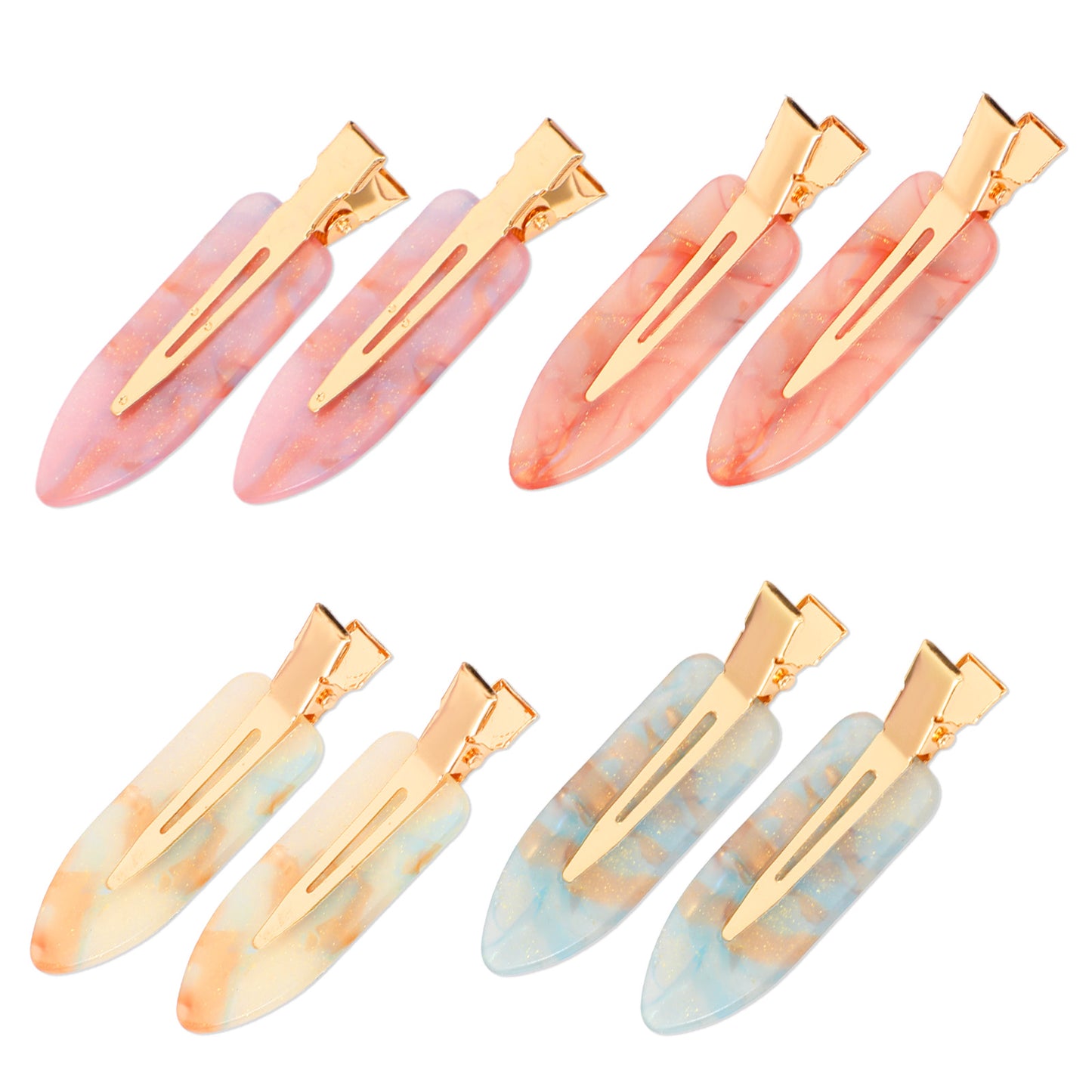 8 Pack No Crease Hair Clips Colorful No Bend Hairclips Flat Duckbill Clip Creaseless Makeup Hair Clips Flat Hairclip Alligator Hairs Barrette Salon Hairstyle Accessories for Women