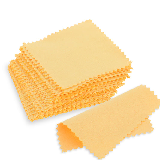100 Pcs Jewelry Cleaning Cloth, 2.75" Silver Polishing Cloth Remove Dirt and Rust Keep Jewelry Clean and Shiny Polishing Cleaner Cloths for Sterling Silver Gold Brass Coin Platinum(Yellow)