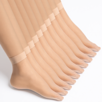 Exircy 10 Pairs Sheer Ankle Socks Women's Ankle Socks Nude Thin Soft Reinforced Toes Premium Hosiery Stylish Breathable Sock for Women One Size