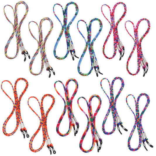Psyqtsuary Eyeglasses Strap, 12 Pcs Colorful Sunglasses Strap Multicolored Safety Eyeglass Holders Around Neck Vintage Boho Glasses Lanyard for Men and Women