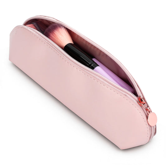 Lipstick Pouch, PU Leather Small Make up Bag with Zipper Portable Travel Makeup Brush Pouch Soft Cosmetic Organizer Bag for Daily Work Essentials