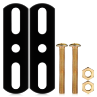 2 Set Metal Steel Repair Fixing Bracket Connector Black Straight Flat Metal Bracket Heavy Duty Mending Plate Mending Plates Stainless Steel Straight Brackets with Screws for Wood Repair Fixing