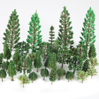32PCS Mixed Miniature Trees Mini Model Trees Railroad Scenery Diorama Tree Diorama Supplies Fake Plants Landscape Green Mini Tree for Building Model DIY Crafts Topper Scenery, 1.3-4.33 Inch