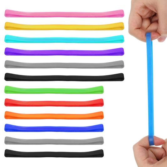 12 Pcs Rubber Bands Assorted Size, 7.9'' & 6.5'' Large Silicone Rubbers Bands Book Band Elastic Silicone Large Rubber Band Colorful for Notebook Cooking Boxes Wraps Office Supplies
