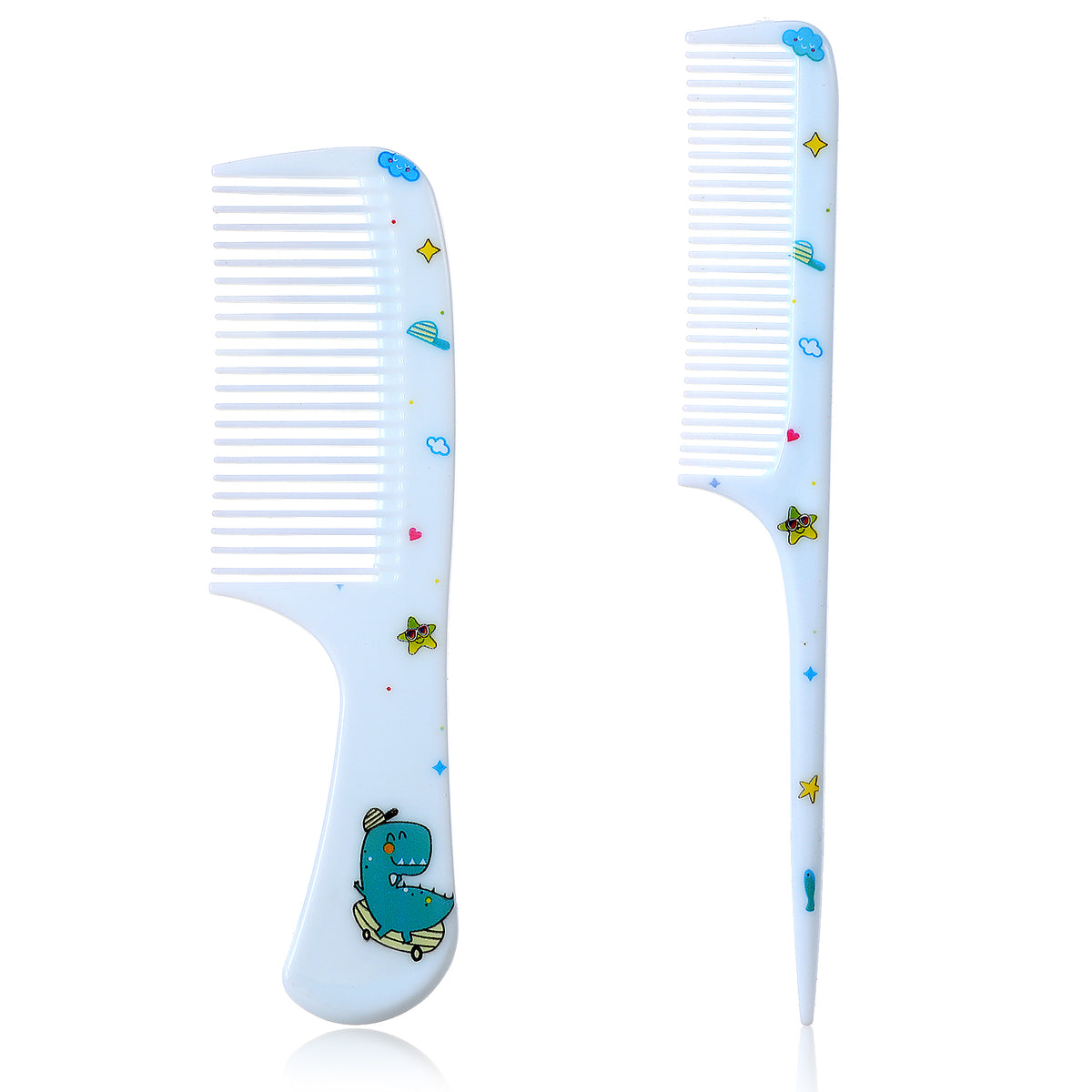 Cute Hair Comb Set, 2 Pcs Mini Combs for Women Fine Tooth Rat Tail Combs