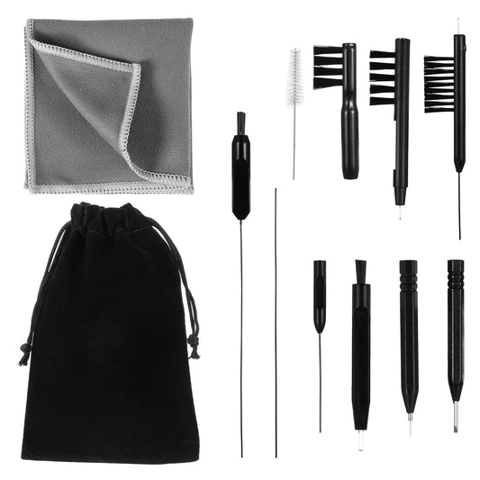 12 Pieces Hearing Aid Cleaning Kit, Hearing Aid Cleaning Tools, Hearing Aid Amplifier Cleaning Tools, Hearing Aid Brushes for Cleaning with Velvet Bag for Headset Earbuds Earphones