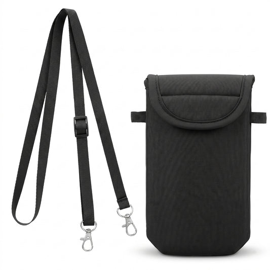 Zyghjort Cell Phone Pouch with Strap, Universal Phone Sleeve Black