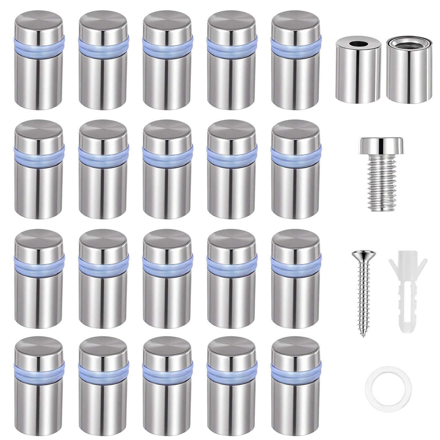 1/2" X 0.78"Stainless Steel Standoff Screws, 20 Set Stand Off Wall Mounts Wall Sign Standoff Mounting Hardware for Hanging Picture Acrylic Signs Advertising Boards