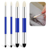 4pcs Blending Sponge Pens for Oil Pastel Soft Oil Pastel Blending Tools Washable Sketch Rubbing Sponge Brush Dual Tip Reusable Drawing Art for Artist Professional Sketch Drawing Lightening & Highlight