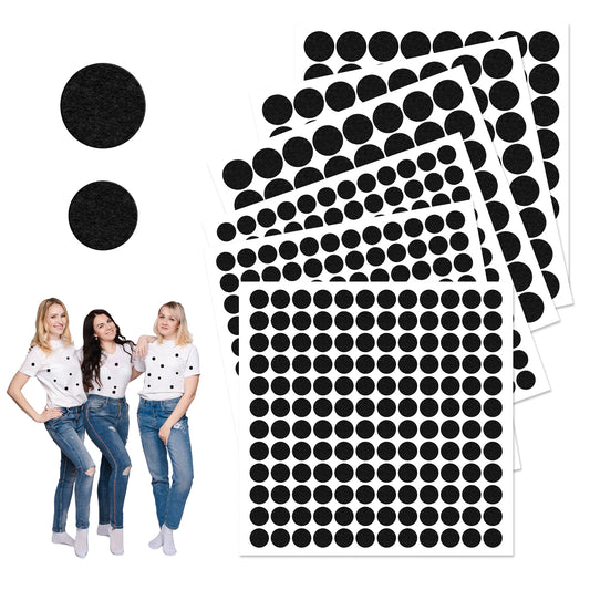 Black Felt Circle Sticker, 200 Pieces Self-Adhesive Felt Pads 2 Sizes Sticky Fabric Felts Dots Pieces Stickers for Clothes DIY Art Crafts Projects Costume Holiday Party Decoration