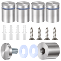 4 Pcs Standoff Fixings, Stainless Steel Advertising Screws Stand Off Wall Mounts Advertisement Fixings Bolts for Hanging Acrylic Picture Frame Advertising Boards (1 x 1-3/16 Inch)