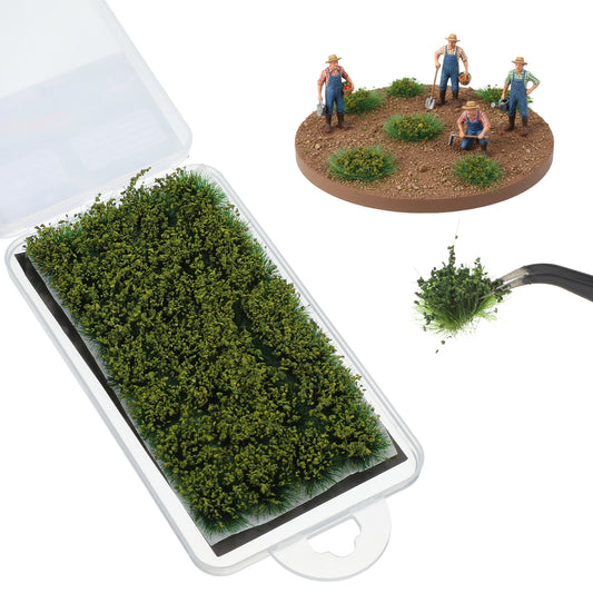 FdcZeyxior Simulation Static Grass Model Grass Tufts Miniature Green Tufts Shrubs Bushes Model Making Miniature Deco Models Making for DIY Sandy Terrain Railway Game Scenery Miniatures Landscape