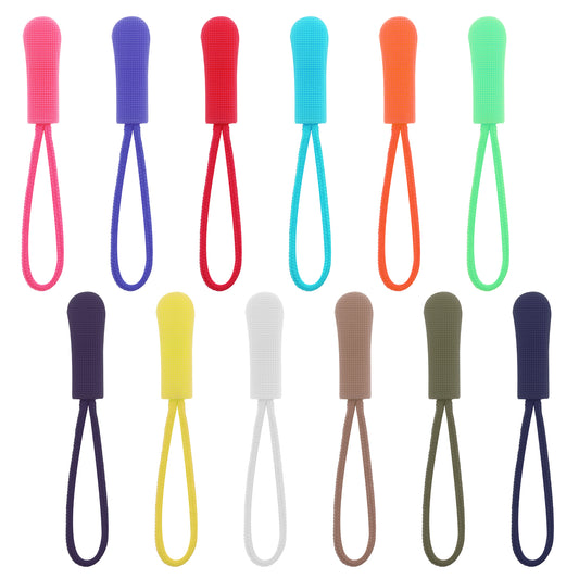 120 Pcs Colorful Zipper Pulls, 12 Colors Zipper Tags Strong Nylon Cord, Nylon Zipper Pull Cord, Nylon Cord Zipper Tag Extension Pulls Fixer Cord Zipper Tag Replacement, Zipper Pull Replacement
