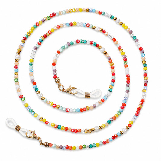 Psiriol Crystal Beaded Eyeglasses Chain, Sunglasses Chain Eye Glasses Holders Around Eyeglass Cord Face Mask Chains Neck Glasses Chain for Women