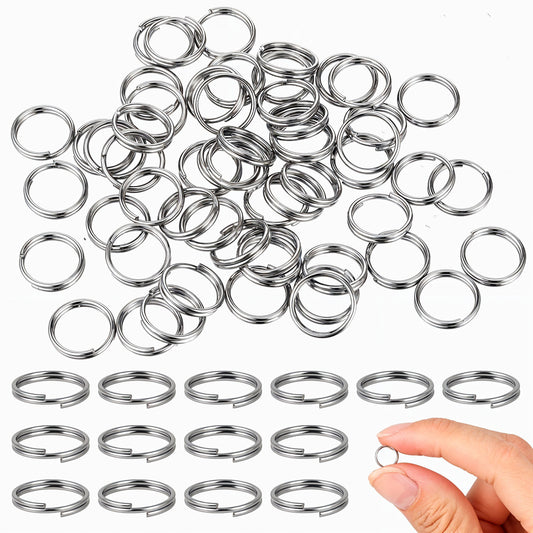 100Pcs 8mm Mini Split Jump Ring with Double Loops Round Edge Key Chain Rings Small Open Jump Rings Metal Ring Connectors for Jewellery and Crafts Making, Silver