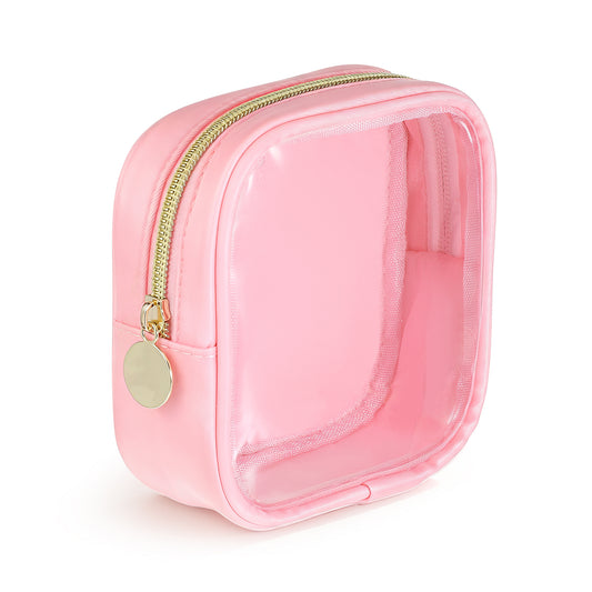 Mini Makeup Bag, Cute Cosmetic Pouch, Clear Makeup Bag Travel Toiletry Bags, Portable Makingup Pouch, Traveling Cosmetic Organizer Storage Bags for Women