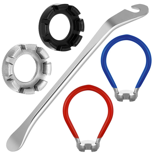 5 Pack Bicycle Spoke Wrench, Universal Spoke Torque Wrench Portable Bicycle Spokes Tool Kit Bicycles Wheel Spokes Truing Tool Bike Rim Correction Kit, Spoke-Adjuster for Adjust Cycling Wheel Tension