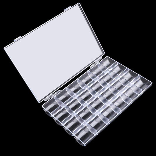 24 Grids Plastic Organizer Box with Dividers, 7×4.7 Inch Clear Bead Compartment Organizer Jewelry Storage Container for DIY Crafts, Earrings, Nail, Bead, Pendant, Fishing Tackle, Small Items