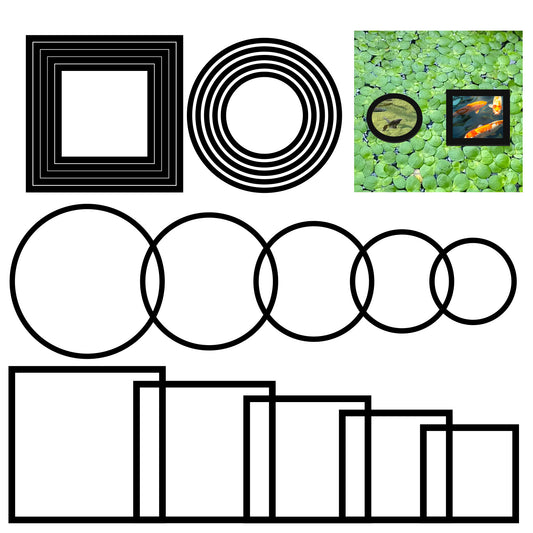 20 PCS Fish Feeding Ring, Aquarium Floating Plant Barrier Feeding Ring for Fish Tank Round Square Different Size Corral Foam Circle Fish-Tank Aquarium Accessories for Tank Keep Floating Plants