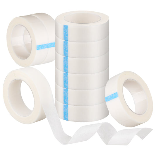 EupHHonycs 10 Rolls White Eyelash Tape Adhesive Fabric Lash Tapes Makeup Tape for Eyelash Extension Supply (White)