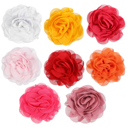 FdcLixuvol 8 Pcs Dog Flower Collar Accessories 3 inch Colorful Cat Puppy Charms Pet Flower Collars Soft Dog Bow Tie for Dog Grooming Charms Accessories
