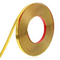 Gold Peel and Stick Wall & Molding Trim Self-Adhesive Wall Molding Trim Moldings & Walls Trims for Mirror, Floor, Cabinet, Ceiling(5m x 0.7cm)