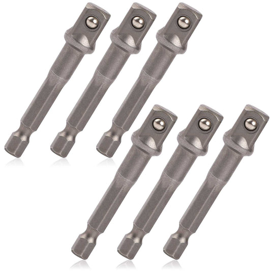 3/8 Impact Adapter Square Socket Bit Adapter Set Hex Impact Socket for Drills, 1/4 Inch to 3/8 Inch Extension Socket Driver Bits Impact Socket Adapter for Automotive DIY