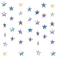 4 Pack 52 Ft Star Garland Holographic Decor, 3 Inch Glitter Star Garland Banner Decor Party Streamers Twinkle Star Banner Backdrop Wedding Baby Shower Nursery Graduation Party Holographic Iridescent
